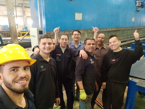 Latest company news about Le frein tandem de la presse 2-WE67K-650/6000 a fini l'installation et la commission en Egypte avec succès